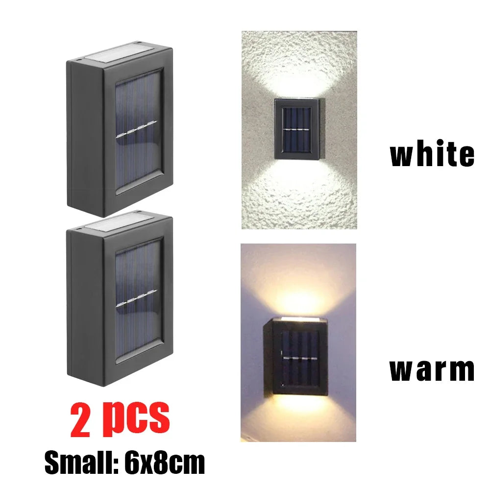 AlliLit Waterproof Solar LED Wall Lights Outdoor Garden Yard Decoration