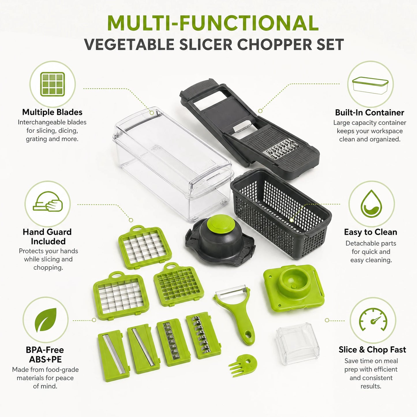Advanced Vegetable Cutter - Wave Cut Pattern, Decorative Ridges for Veggies, Single Piece