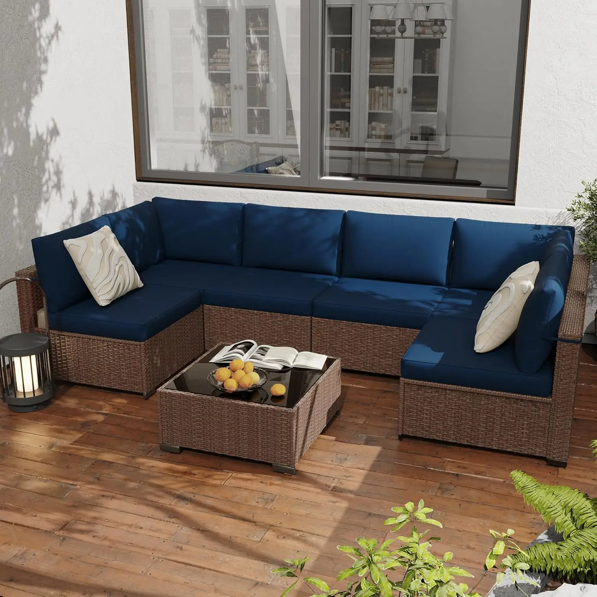 All Weather PE Rattan Outdoor Modular Sectional Conversation Patio Set