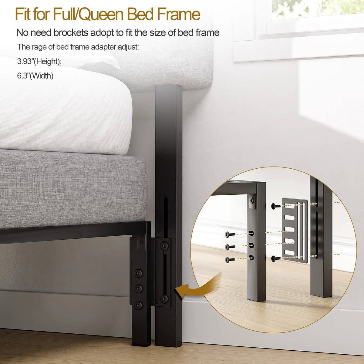 Adjustable Headboard for Full King Size Bed Frame,Linen Fabric Bed Headboard Storage & RGB LED Light in Vertical Channel Design