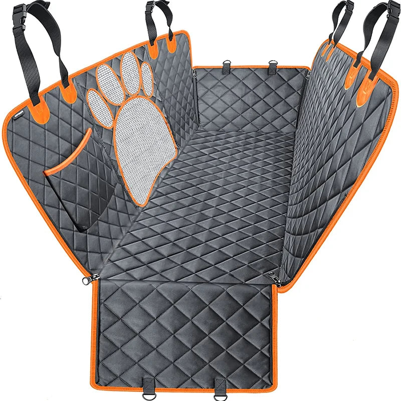 Waterproof Dog Car Seat Cover for Back Seat Dog Car Hammock with Visual Mesh Window and Side Zipper Car Seat & Door Protection