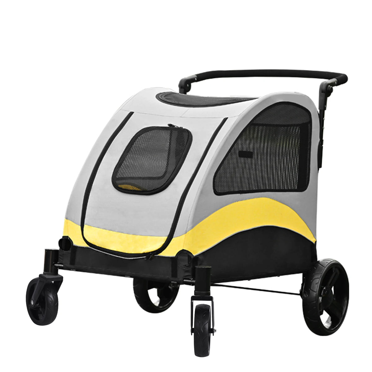 Foldable Four Wheel Pet Stroller with Breathable Travel Carrier