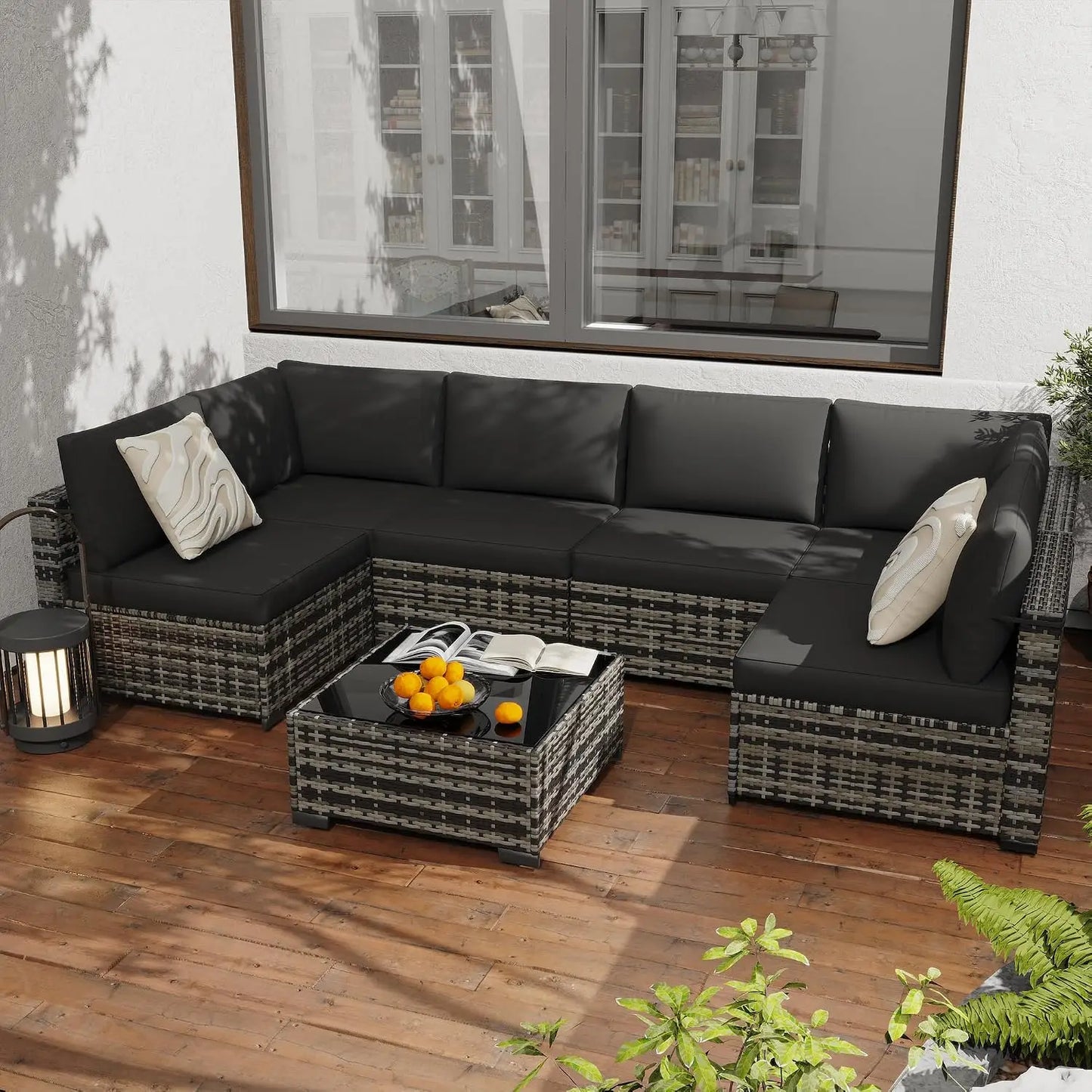 All Weather PE Rattan Outdoor Modular Sectional Conversation Patio Set