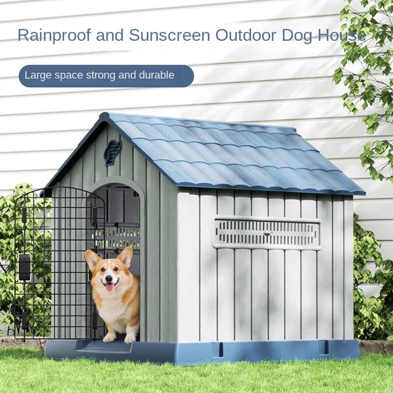 Hoopet Dog House Outdoor All-Season Suitable Large Dog Cage, Rainproof And Cold-Proof, Dog Sleeping Bed Outdoor Dog House, Dog H