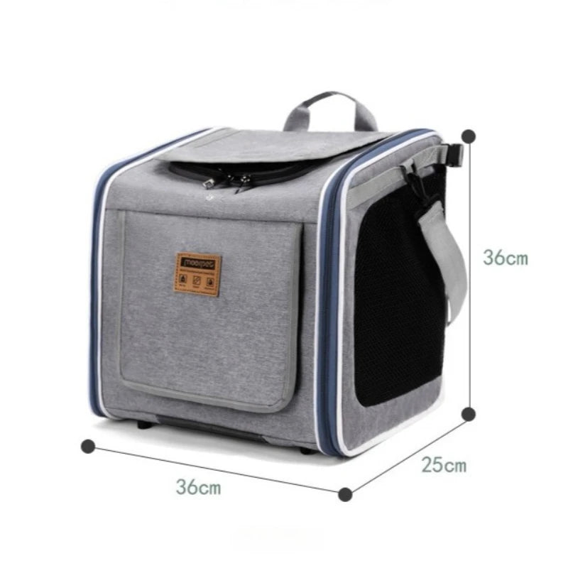 Portable Pet Carrier Backpack Handheld Travel Bag Car Seat Bicycle Mesh Cat Dog Bag Foldable Outdoor Pet Supplies