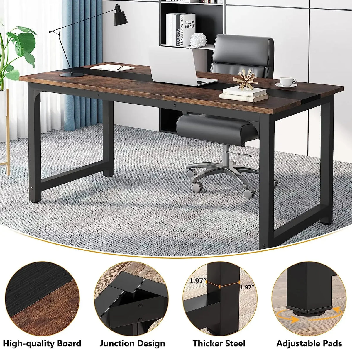 Tribesigns Modern Wooden Computer Desk for Home Office Workstation