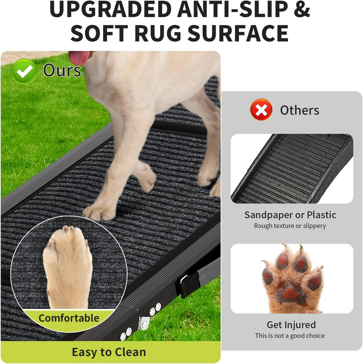 HiMISS Folding Non Slip Dog Car Ramp for Large Dogs