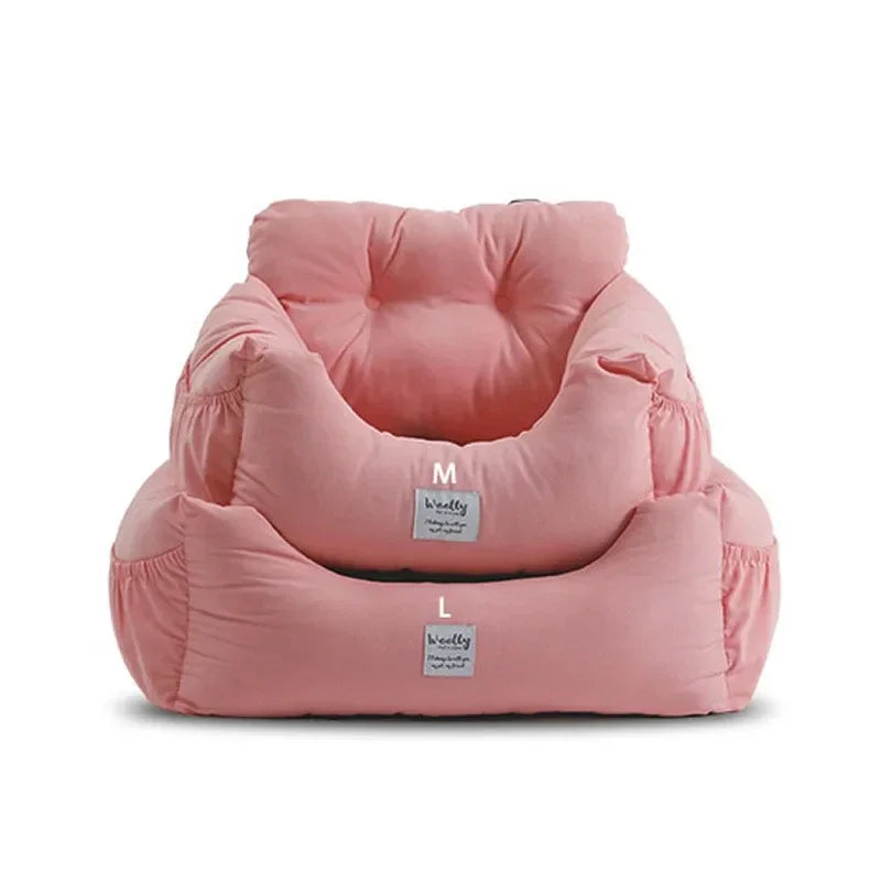 Pet Dog Portable Car Seat Central Control Nonslip Dog Carriers Safe Car Armrest Box Booster Kennel Bed for Small Dog Cat Travel