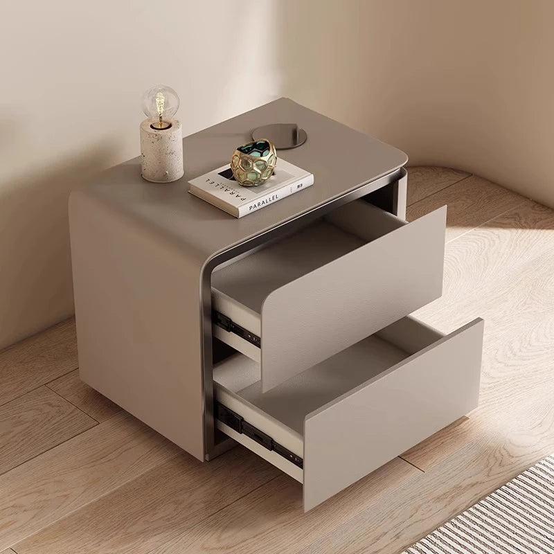 Angduo Modern Wooden Nightstand Storage Bedside Table For Bedroom Furniture