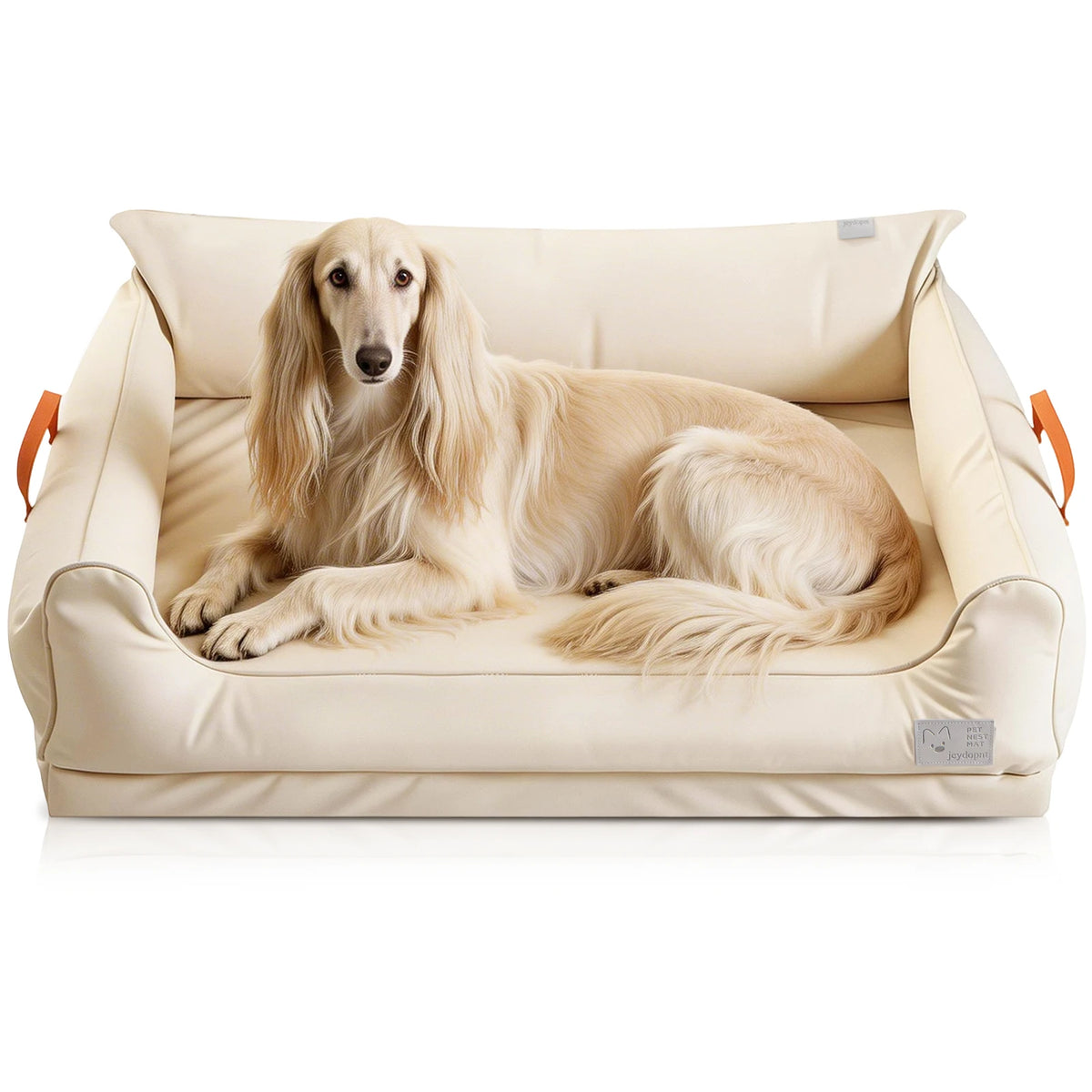 Large Dog Bed Leather Soft Plush Donut Snuggly Warm Cozy Pet Mat for Small to Extra Large Dogs Rectangle Shape