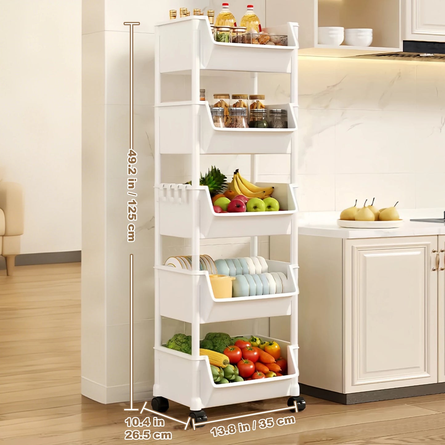 Trolley Bookshelf Kitchen Storage Rack Kitchen Corner Narrow Slit Storage Cabinet Bathroom Living Room Home Organizer