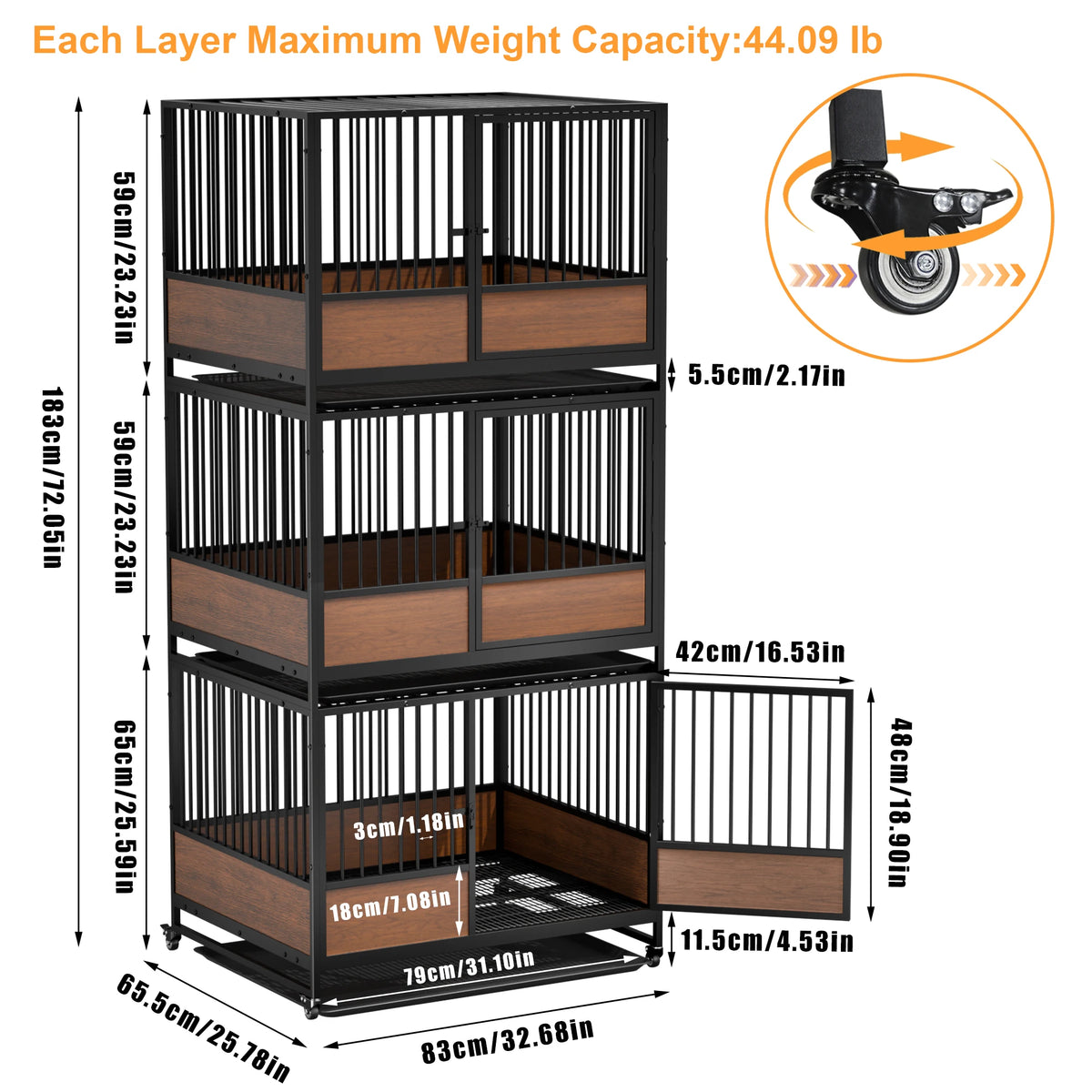 Heavy Duty Metal Cat Cage Enclosure Playpen Kennel for Cats