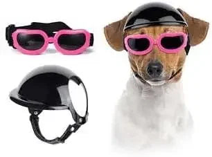ATUBAN Dog Helmet Sunglasses for Small Dogs,UV Protection Dog Glasses Sport Hat for Medium Dogs,for Dog Outdoor Driving Walking