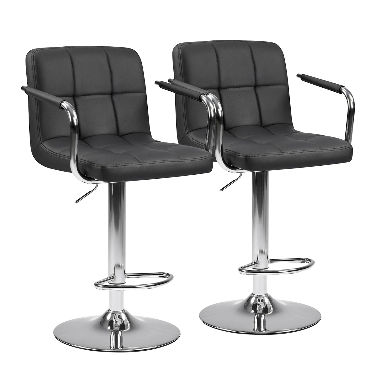 JHK Ergonomic PU Leather Adjustable Swivel Office Chair Padded Armrests