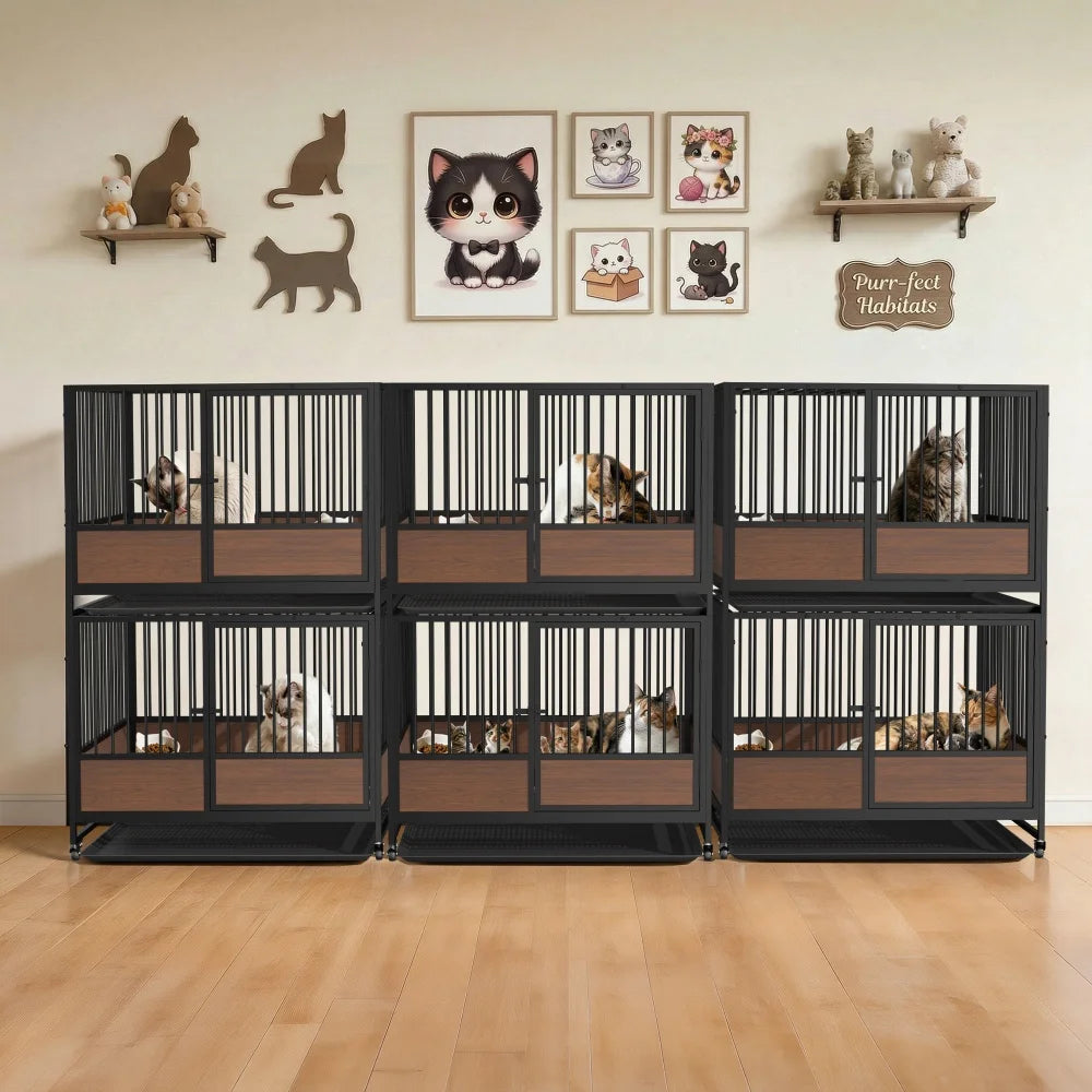 Heavy Duty Metal Cat Cage Enclosure Playpen Kennel for Cats