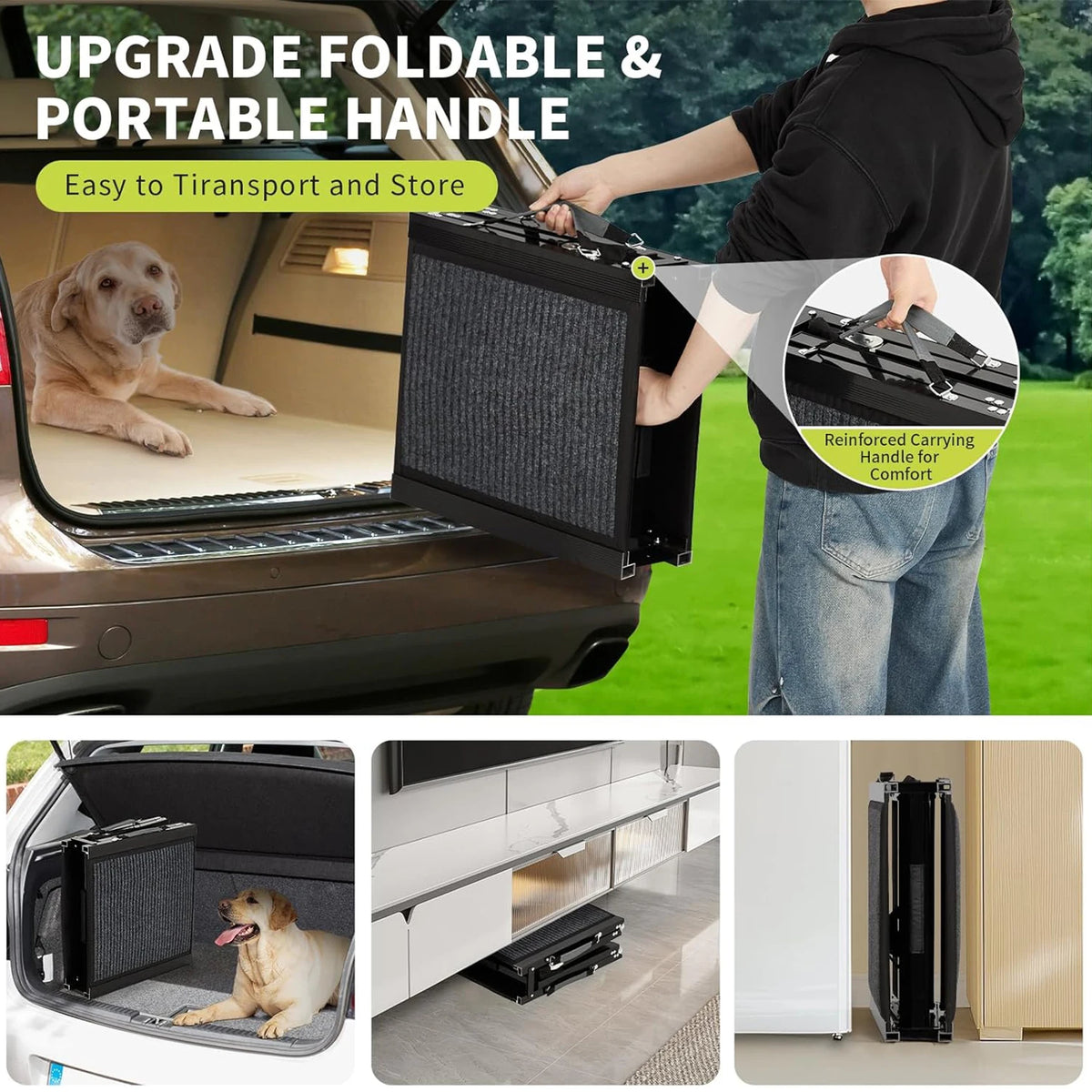 HiMISS Folding Non Slip Dog Car Ramp for Large Dogs