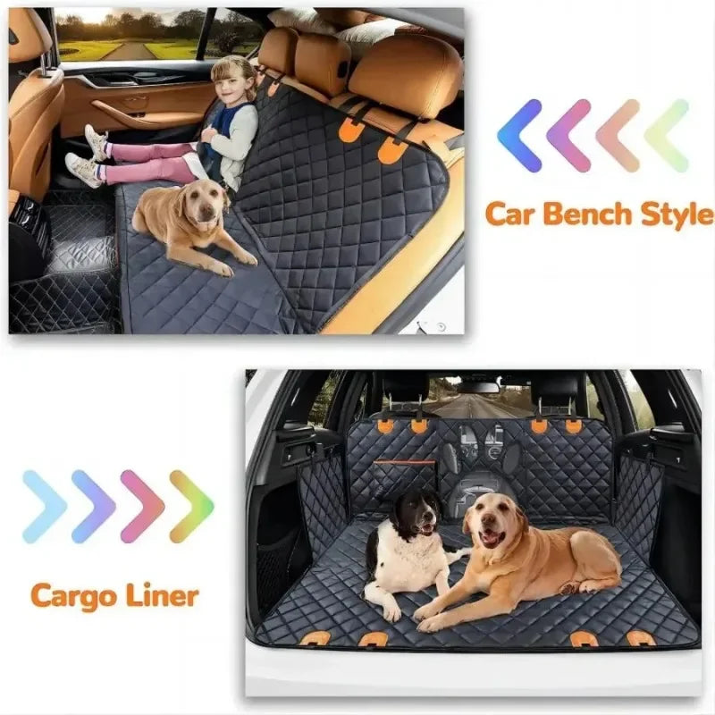 Waterproof Dog Car Seat Cover for Back Seat Dog Car Hammock with Visual Mesh Window and Side Zipper Car Seat & Door Protection