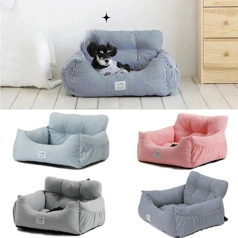 Pet Dog Portable Car Seat Central Control Nonslip Dog Carriers Safe Car Armrest Box Booster Kennel Bed for Small Dog Cat Travel