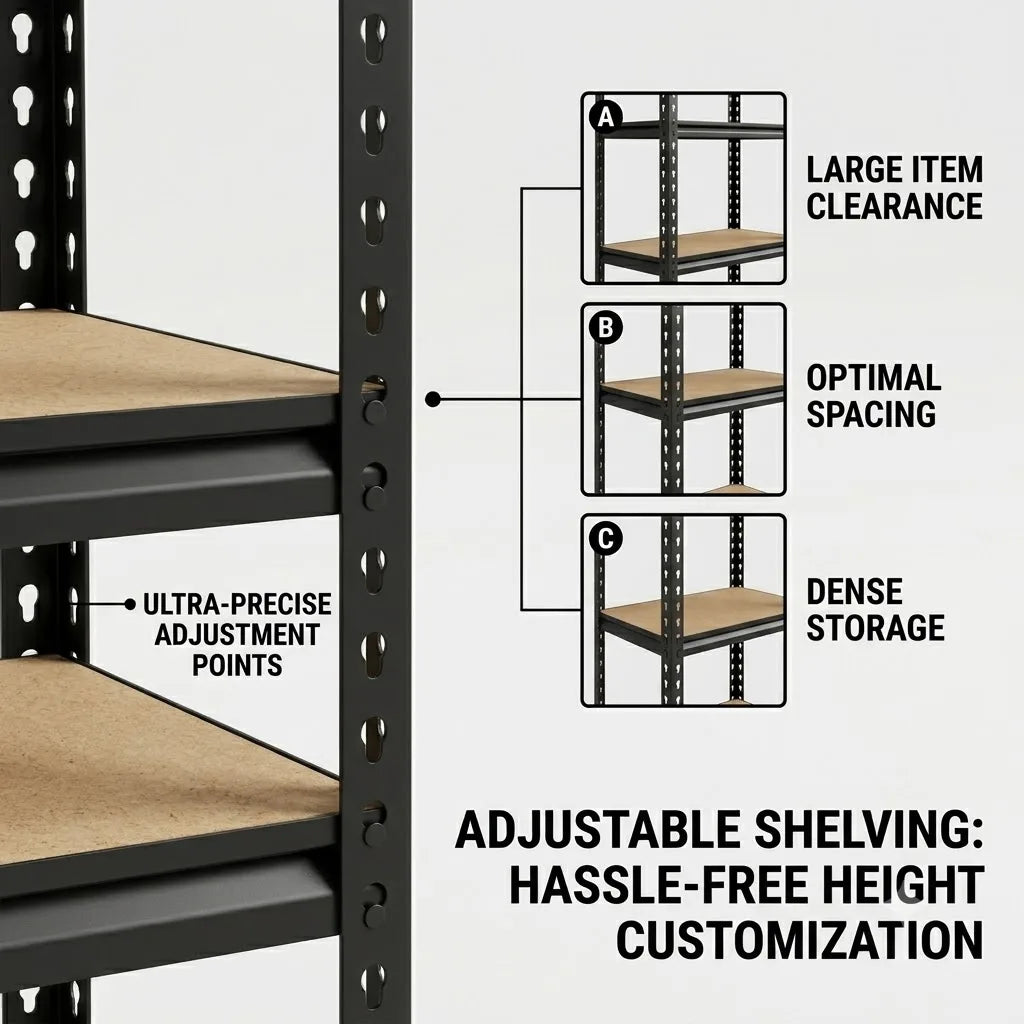 Slim 5-Tier Metal Shelving Unit, 27.6x11.8x59.8 Inch Heavy Duty Storage Rack, Adjustable Pantry Shelf Food Storage Organizer for Kitchen, Living Room Plant Stand & Display Rack, No-Tool Assembly