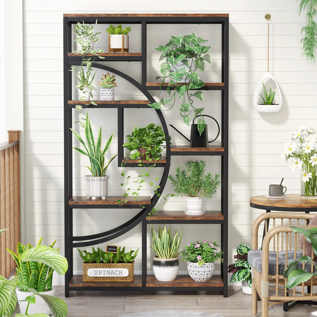 Tribesigns Industrial Etagere Bookcase Display Shelf Storage Organizer