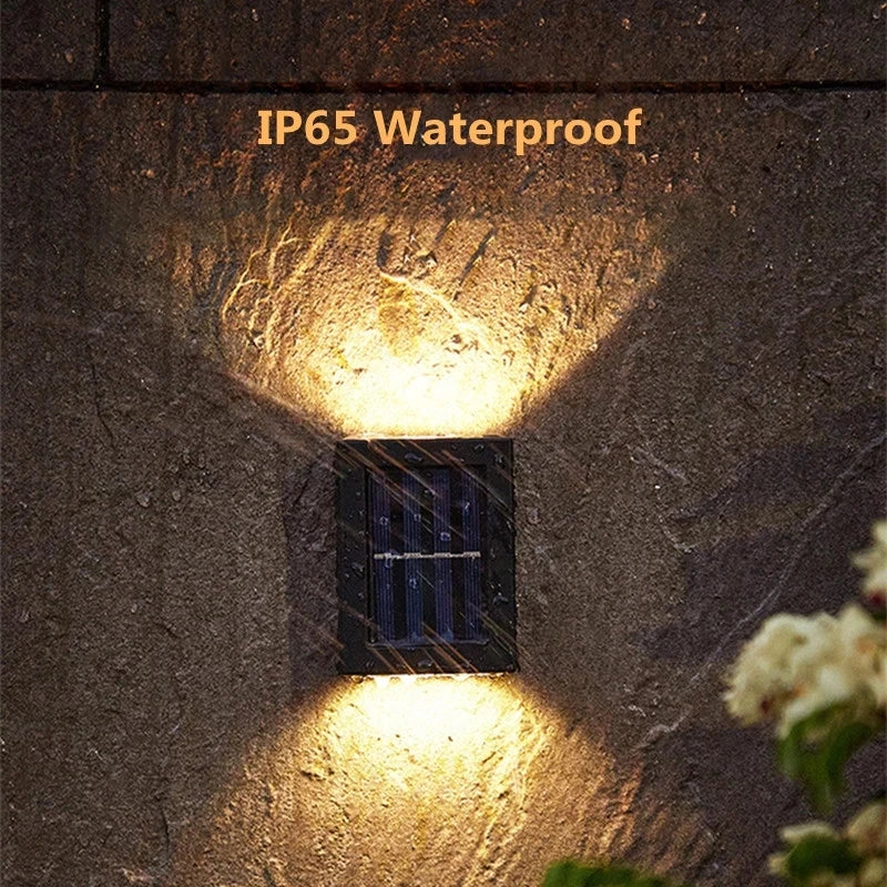 AlliLit Waterproof Solar LED Wall Lights Outdoor Garden Yard Decoration