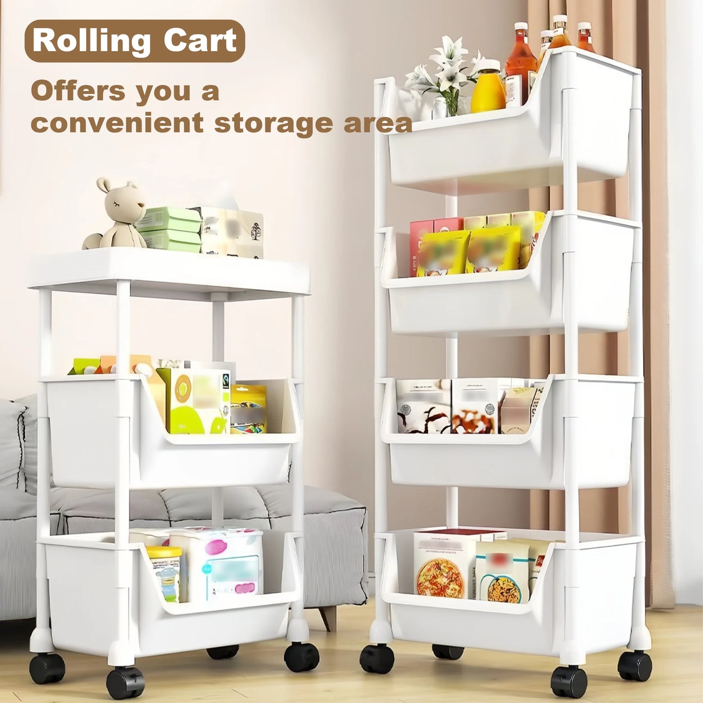Trolley Bookshelf Kitchen Storage Rack Kitchen Corner Narrow Slit Storage Cabinet Bathroom Living Room Home Organizer
