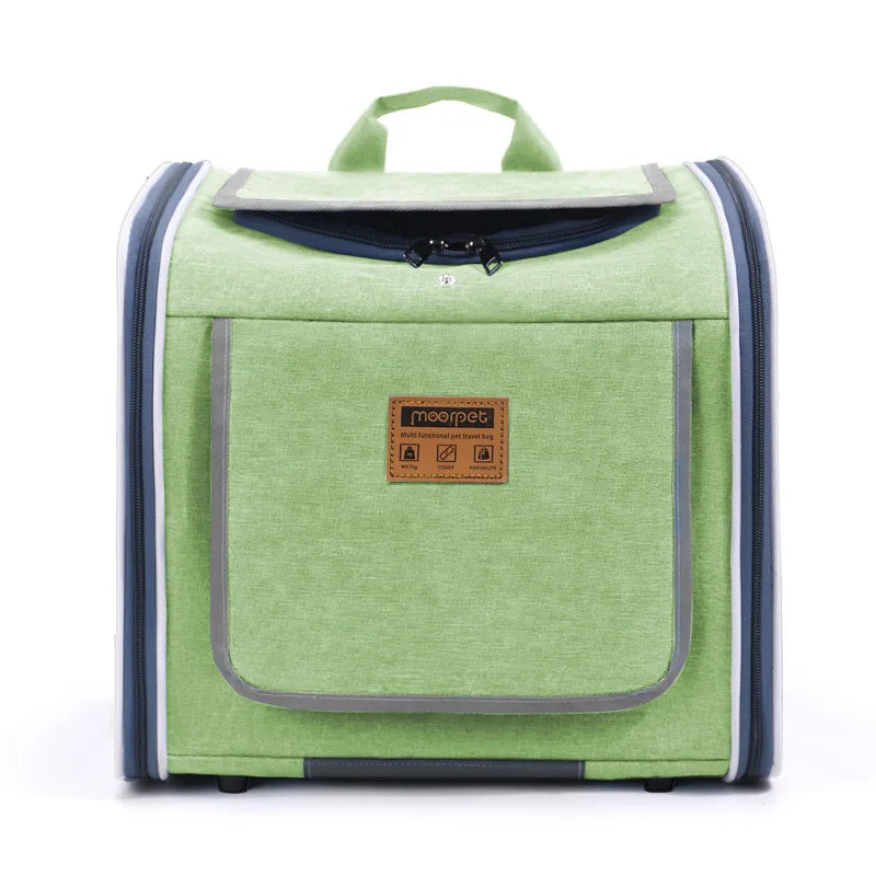 Portable Pet Carrier Backpack Handheld Travel Bag Car Seat Bicycle Mesh Cat Dog Bag Foldable Outdoor Pet Supplies