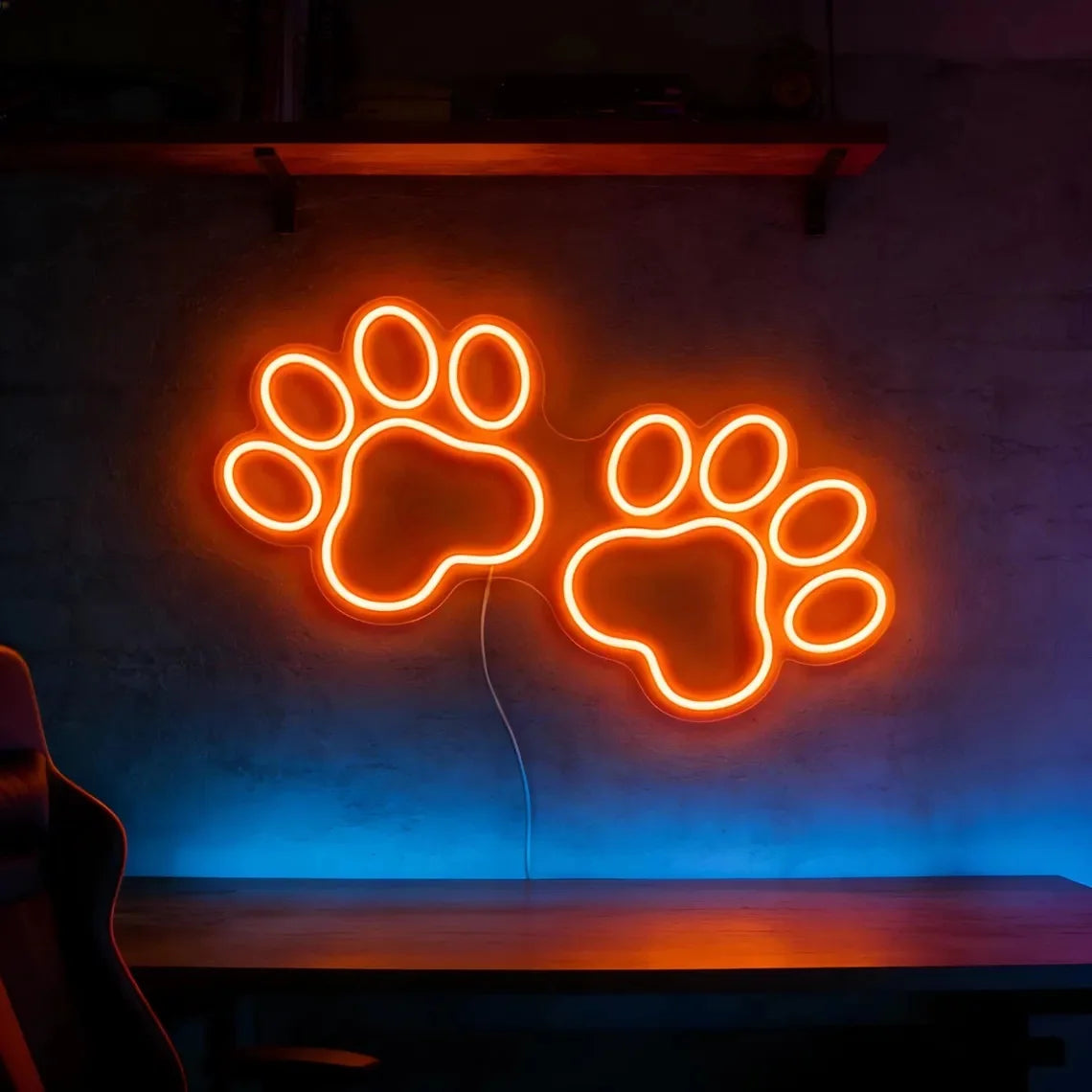 Dog Paw Print Neon Sign Custom Neon Sign Dog Paw Neon Sign Personalized Bar Bedroom Wall Decor Retro Bar Game Room Wall Art