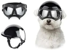 ATUBAN Dog Helmet Sunglasses for Small Dogs,UV Protection Dog Glasses Sport Hat for Medium Dogs,for Dog Outdoor Driving Walking