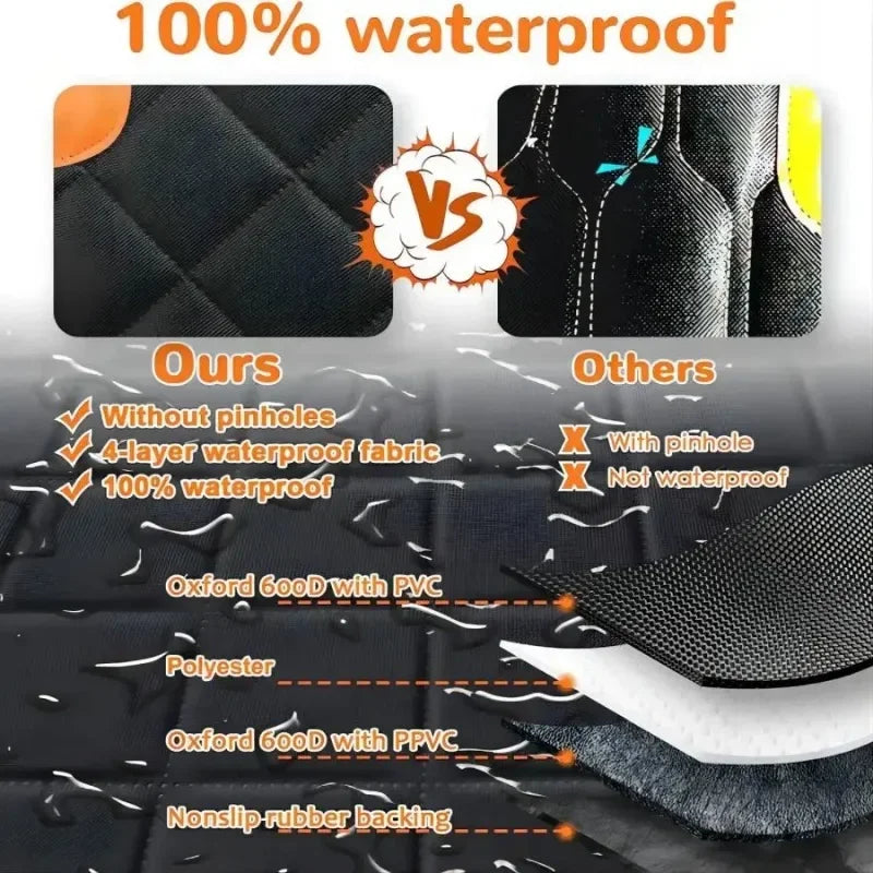 Waterproof Dog Car Seat Cover for Back Seat Dog Car Hammock with Visual Mesh Window and Side Zipper Car Seat & Door Protection