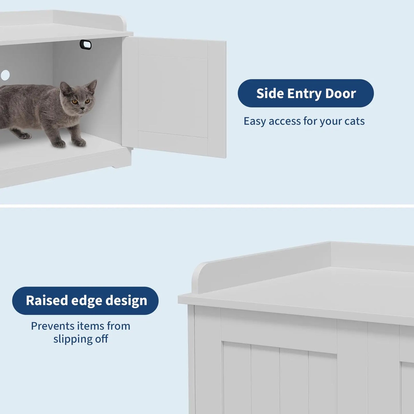 31.5 Inch Wooden Cat Litter Box Enclosure Hidden Litter Box With Barn Door Ventilated Large Pet House Furniture For All Cats