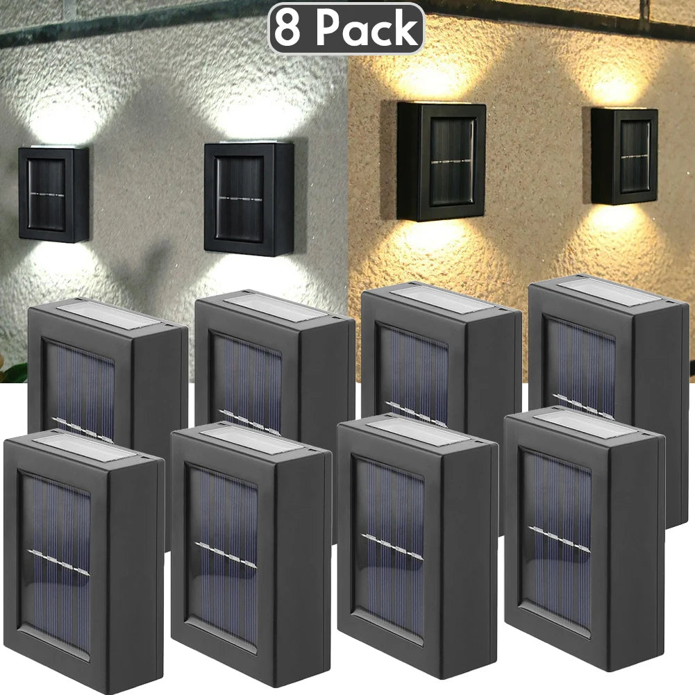 AlliLit Waterproof Solar LED Wall Lights Outdoor Garden Yard Decoration