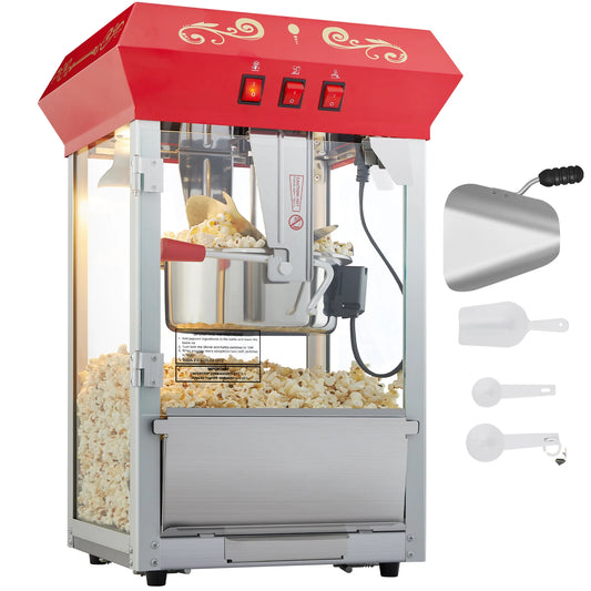 SucceBuy Popcorn Maker Popcorn Popper Machine 8 Oz 12 Oz Kettle Makes 48 or 80 Cups per Batch Countertop Popcorn Maker