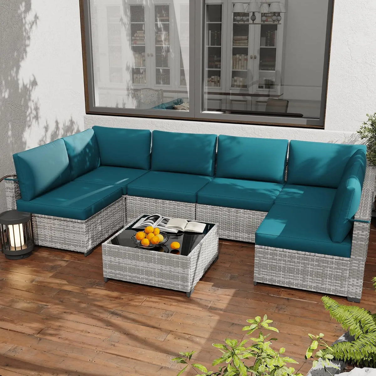 All Weather PE Rattan Outdoor Modular Sectional Conversation Patio Set