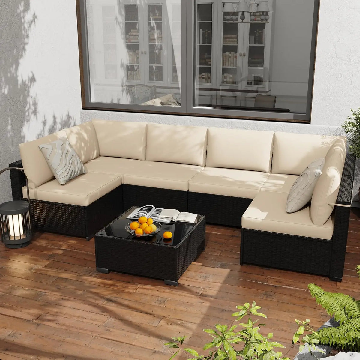 All Weather PE Rattan Outdoor Modular Sectional Conversation Patio Set