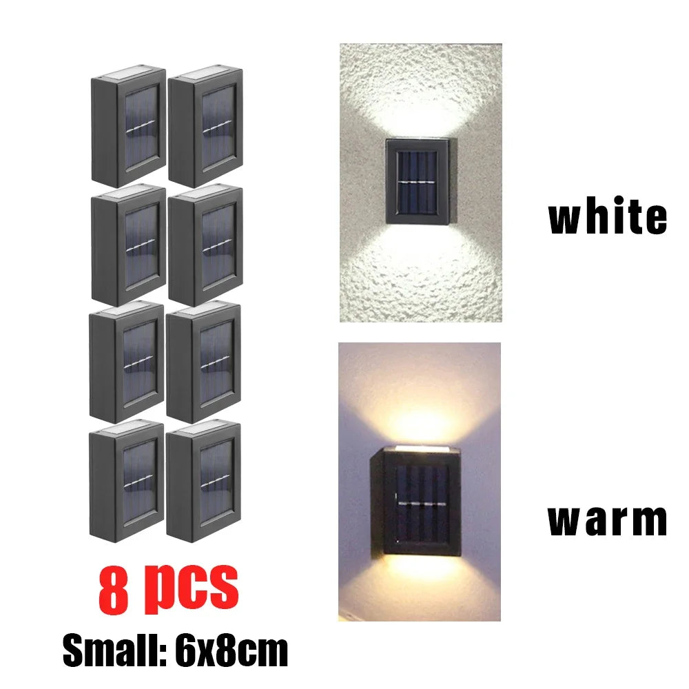 AlliLit Waterproof Solar LED Wall Lights Outdoor Garden Yard Decoration