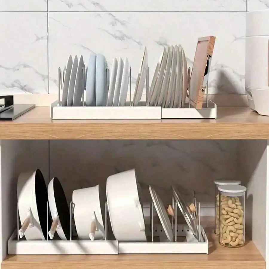 Heavy Duty Stainless Steel Pull Out Pot Lid Organizer Rack