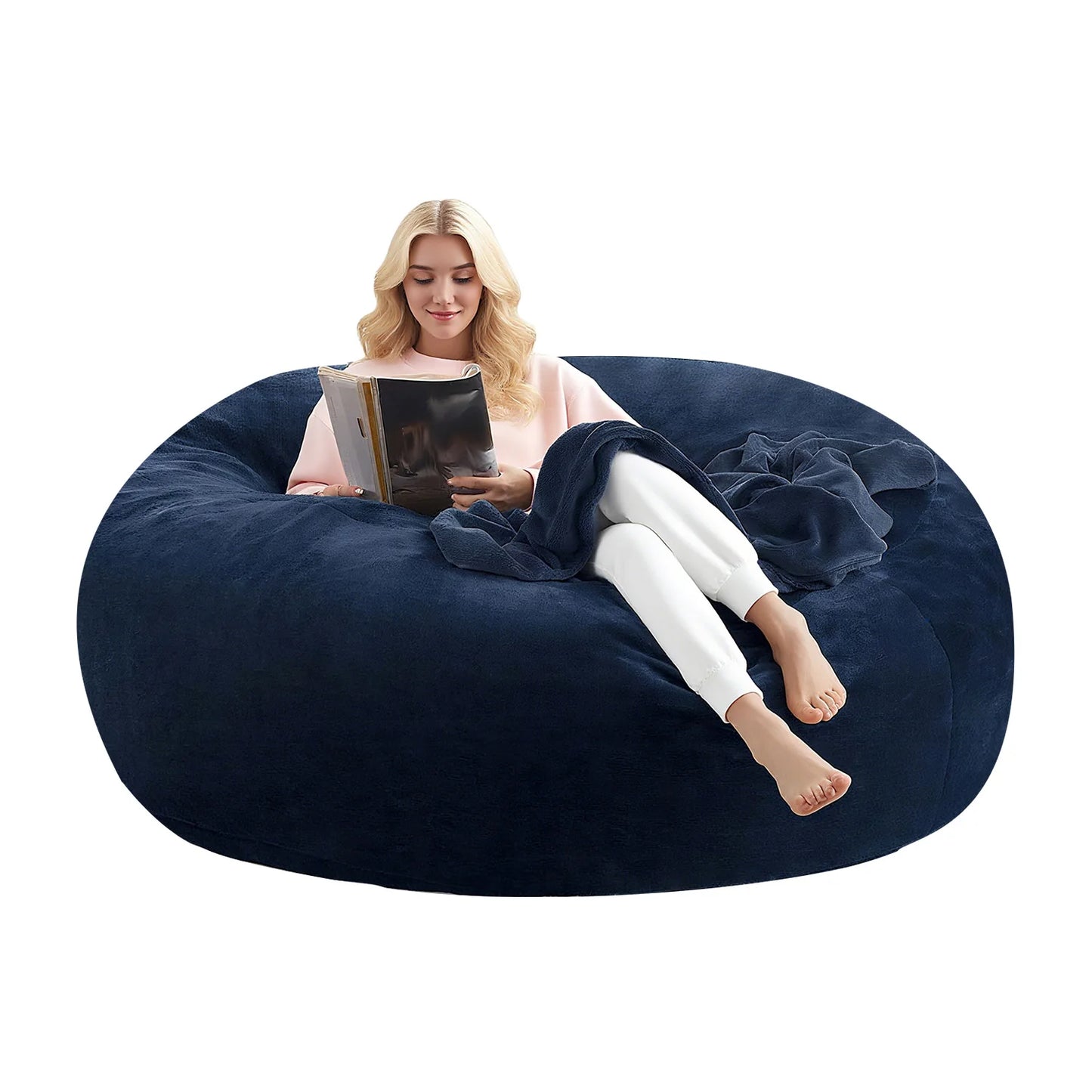 120CM×120CM×60CM, adult beanbag chair with padded beanbag inside, memory foam chair, soft flannel washable cover, ideal reading seat for bedrooms and dorms.