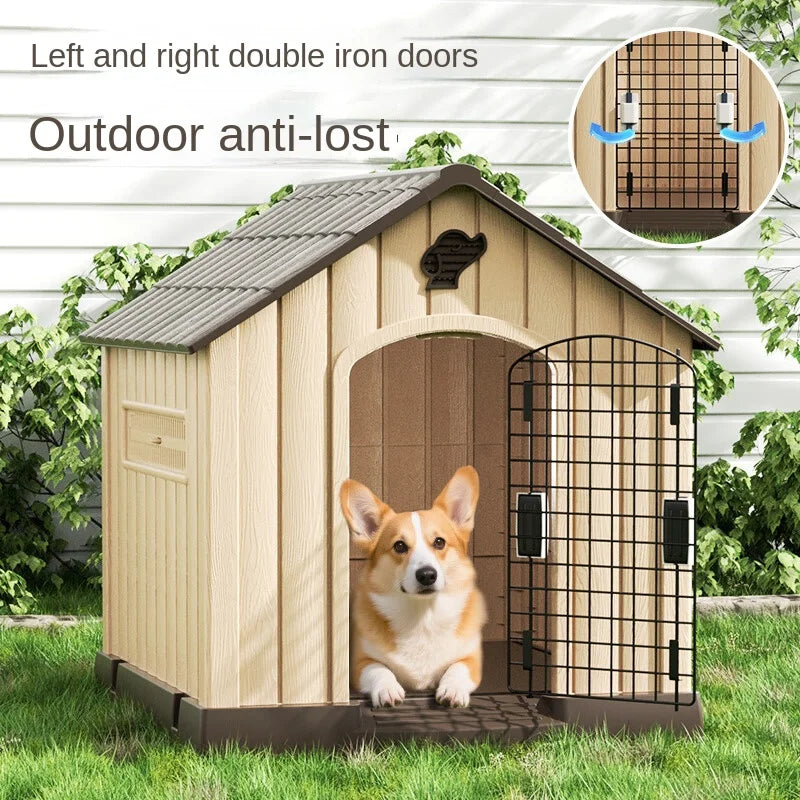 Hoopet Dog House Outdoor All-Season Suitable Large Dog Cage, Rainproof And Cold-Proof, Dog Sleeping Bed Outdoor Dog House, Dog H