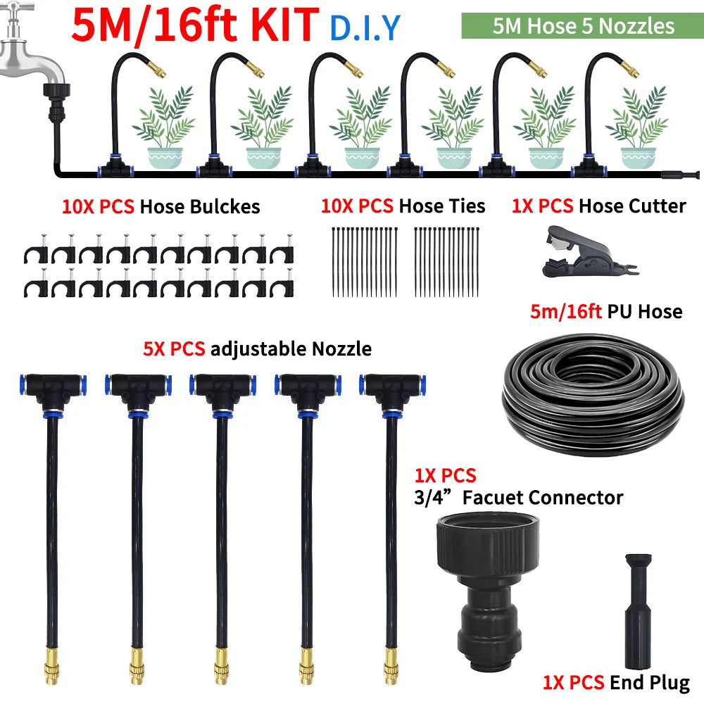 GEEIRR Irrigation spray nozzles kit For Greenhouse Garden Flowers Plant Watering 360° Adjustable Misting Cooling systems
