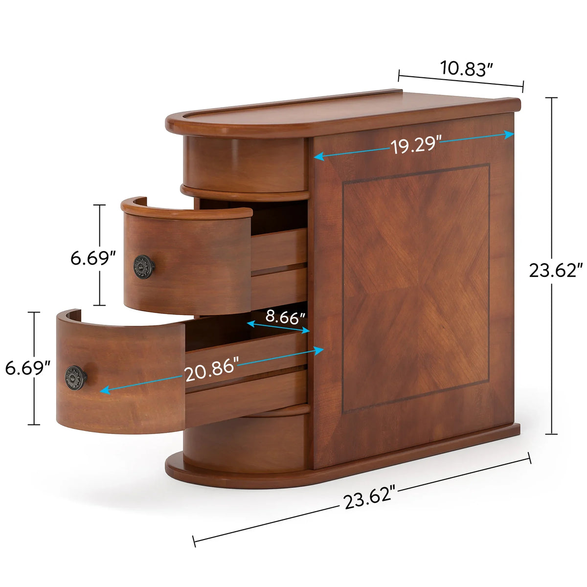 Tribesigns Solid Wood Bedroom End Table Nightstand With Drawer Furniture