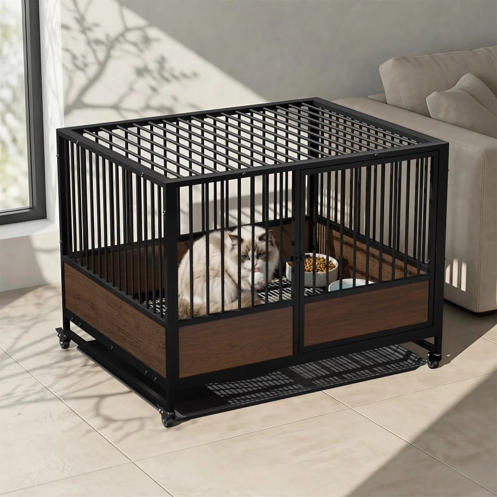 Heavy Duty Metal Cat Cage Enclosure Playpen Kennel for Cats