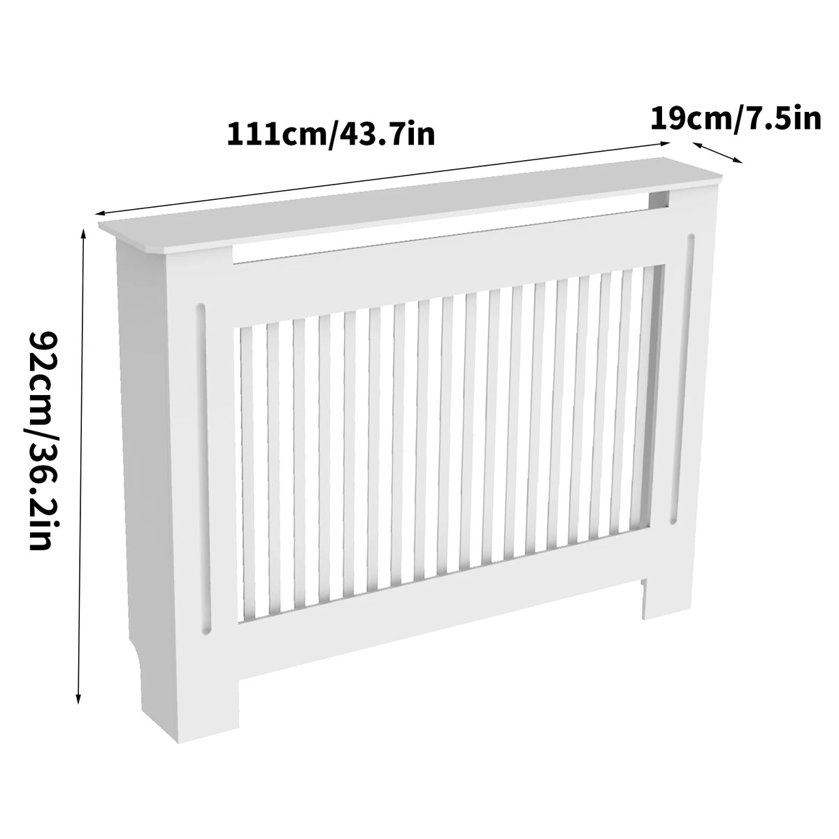 36.2 Inch Tall Large Radiator Cover Horizontal Vertical Cabinet Mdf Grill Shelf S/M/L/XL