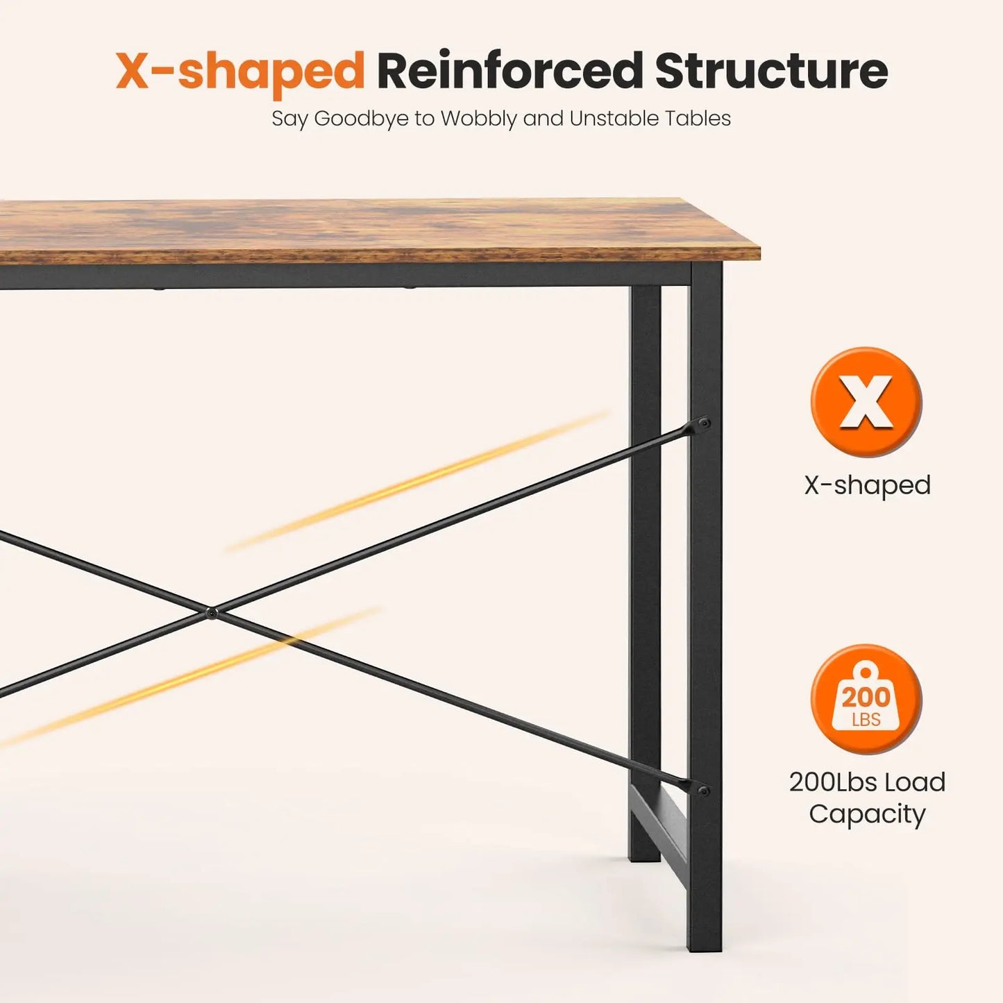 JHK Wood Computer Desk Two Drawers Office Gaming Modern Workstation