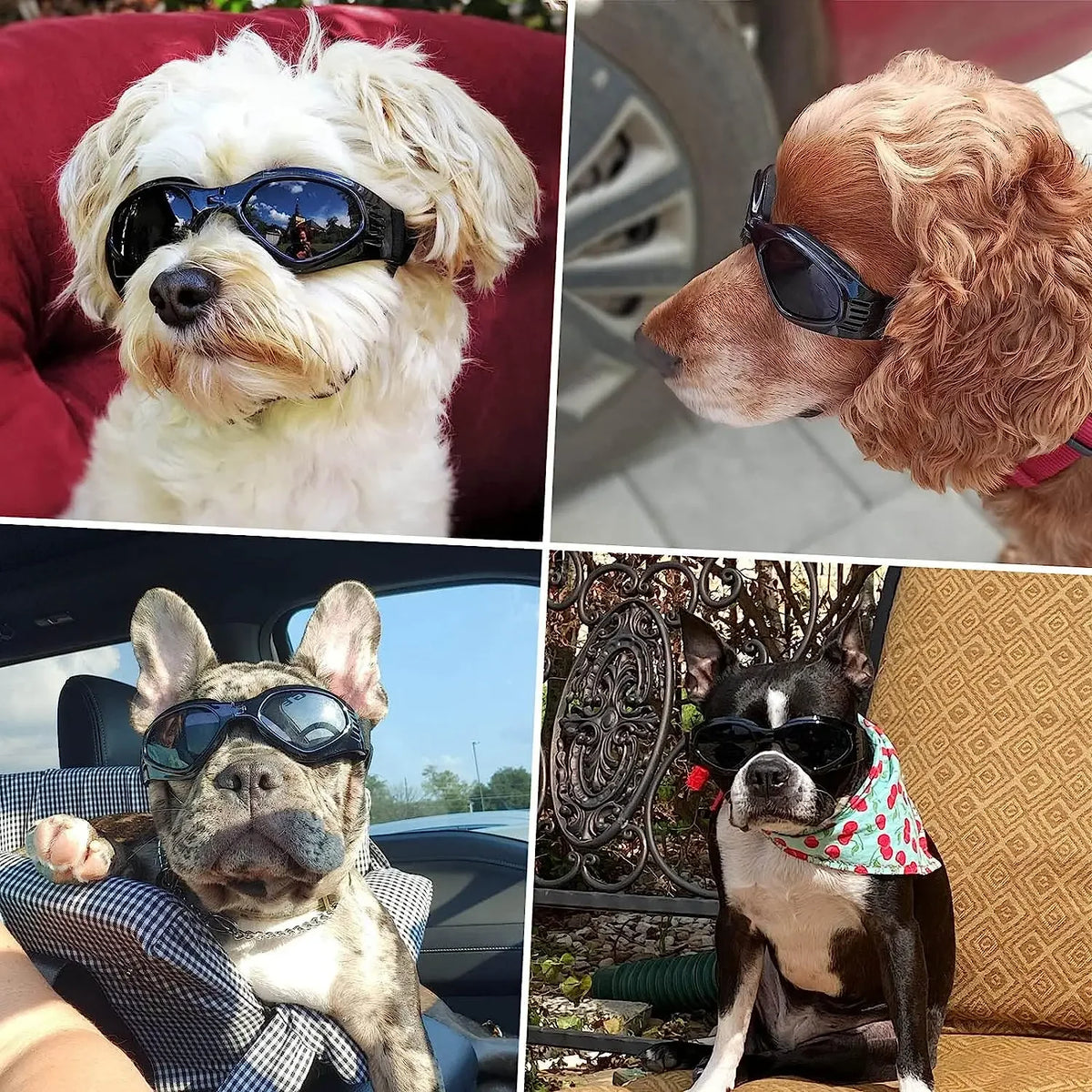 ATUBAN Dog Helmet Sunglasses for Small Dogs,UV Protection Dog Glasses Sport Hat for Medium Dogs,for Dog Outdoor Driving Walking