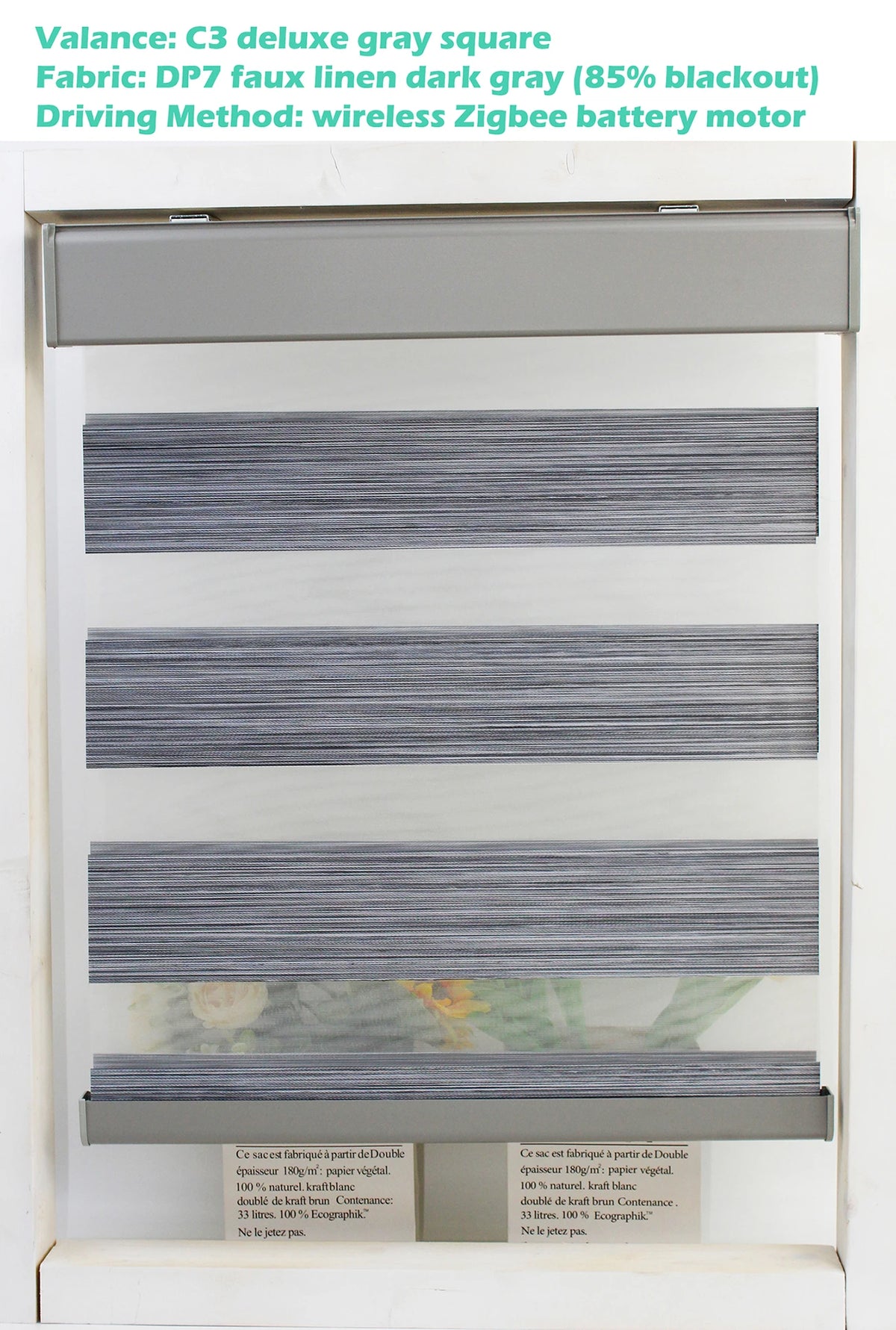 Decopedia Custom Made Zebra Blinds for Windows Motorized Roller Blinds Blackout Day and Night Window Blinds for Sliding Door