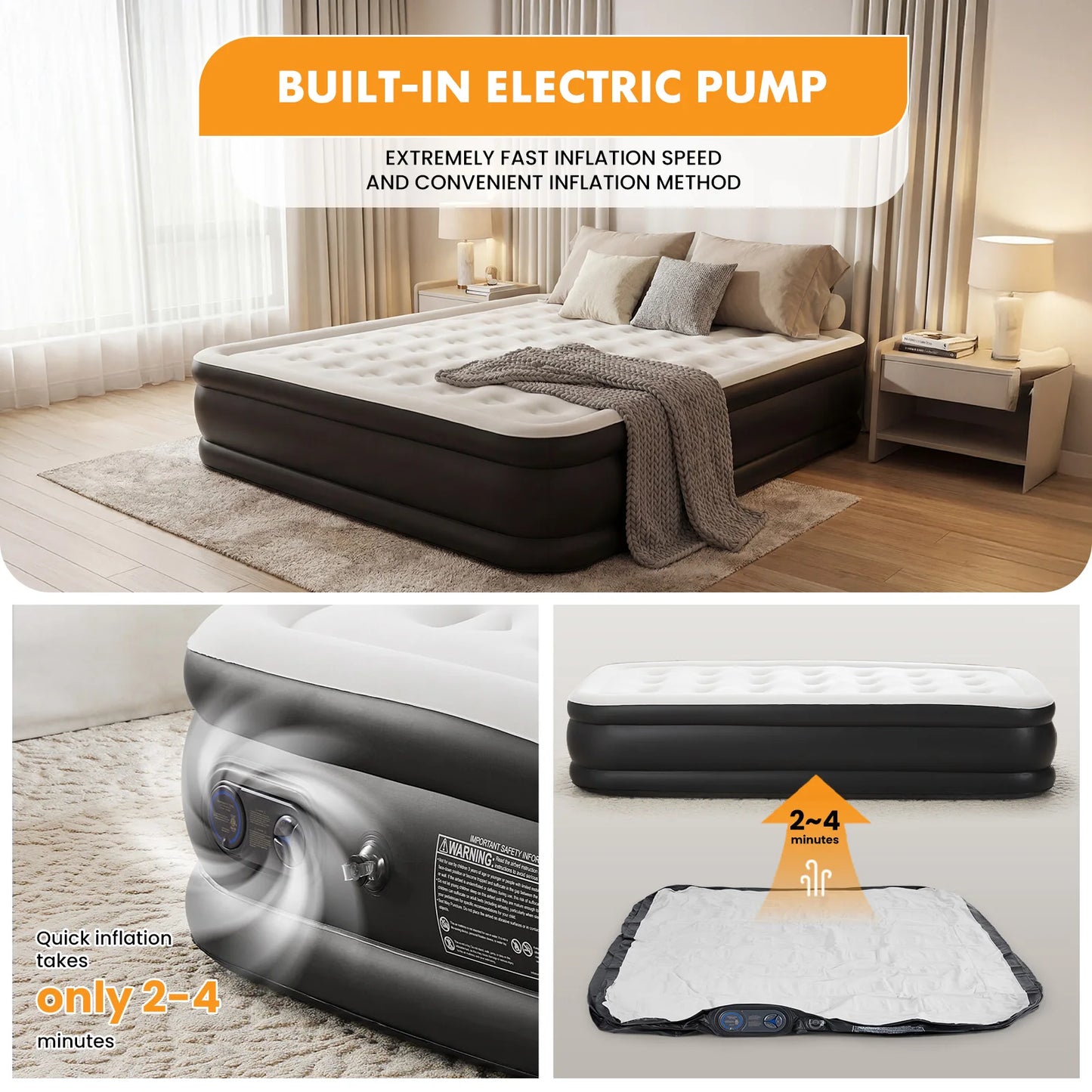 MCQ Gel Foam Mattress With High Capacity Pump For Camping