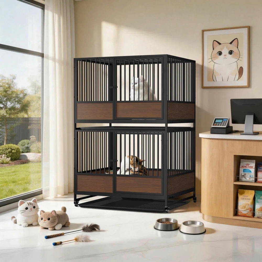 Heavy Duty Metal Cat Cage Enclosure Playpen Kennel for Cats