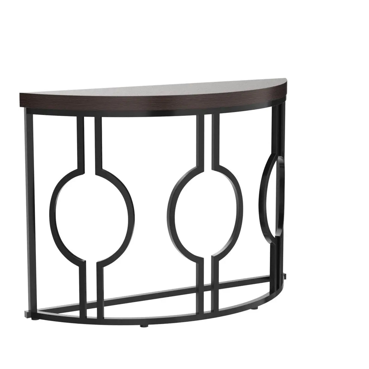 Tribesigns Half Moon Console Table for Entryway, 43 Inch Industrial Semi Circle Sofa Table with Geometric Base, Wood Accent Tabl