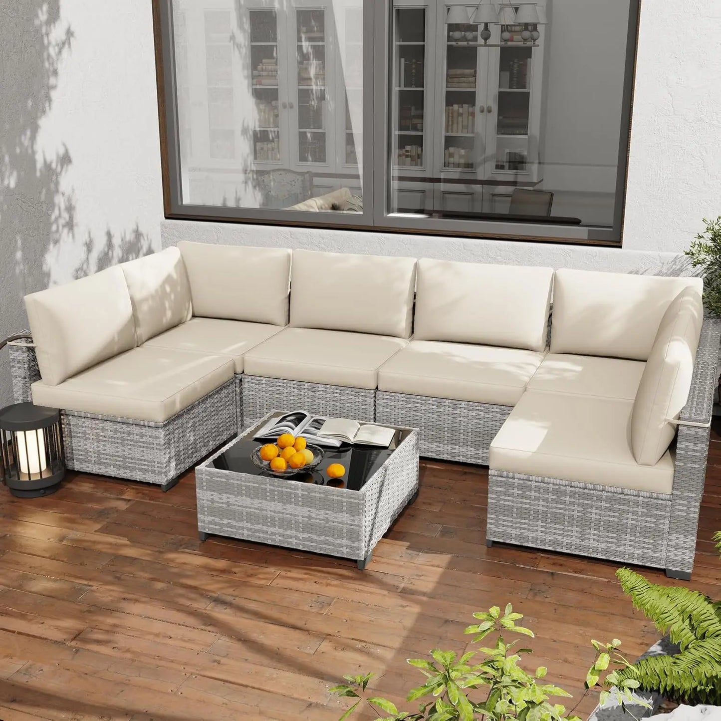 All Weather PE Rattan Outdoor Modular Sectional Conversation Patio Set